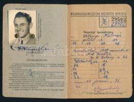 1948 MASZOVLET repülőpilóta arcképes biztosítási igazolványa