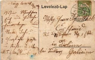 1909 Nagylévárd, Velké Leváre; Joh. Hurban's Bahn-Restauration / Hurban vasúti vendéglője, étte...