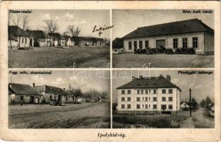 1939 Ipolyhídvég, Ipelské Predmostie; Fő utca, Római katolikus iskola, Pénzügyőri laktanya, Fogyasztási szövetkezet üzlete és saját kiadása / main street, Catholic school, finance guard barracks, cooperative shop (fl)