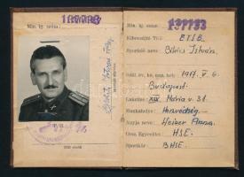 1953-1954 Fényképes lovas sportversenyzői (BHSE) igazolvány katonatiszt részére
