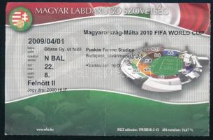 2009 Magyarország - Málta (3:0) labdarúgó mérkőzés belépjegye
