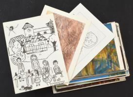 Kb. 100 db MODERN festmény, rajz reprodukciós képeslap / Cca. 100 modern paintings and other art postcards