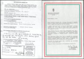cca 1990-2001 Egykori tiszt kárpótlási iratai