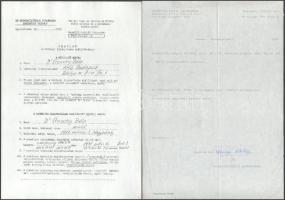 cca 1990-2001 Egykori tiszt kárpótlási iratai