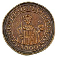 Asszonyi Tamás (1942-) 2000. "Magyar Millenium" öntött bronz emlékérem (~55mm) T:AU