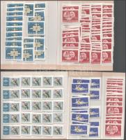 1957-1961 94 db Szakszervezet bélyeg, 25 db Levelező hét sor, 16 db Vénusz-rakéta sor + 25 db Bélyegkiállítás ezüst sor, 5 kis berakólapon (42.200)