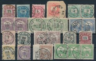 25 db egykörös bélyegzés Krajcáros és Turul bélyegeken