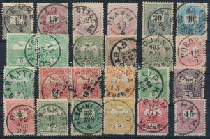 24 db egykörös bélyegzés Krajcáros és Turul bélyegeken