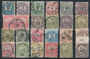 24 db egykörös bélyegzés Krajcáros és Turul bélyegeken