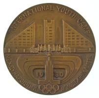 Szovjetunió 1980. "International Youth Camp" kétoldalas bronz emlékérem (65mm) T:AU,XF Soviet Union 1980. "International Youth Camp" double-sided cast bronze commemorative medallion (65mm) C:AU,XF