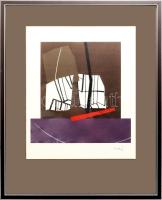 Hetey Katalin (1924-2010): Hommage a Bartók. Szitanyomat, papír. Jelzett. Számozott (59/100). 30x30 cm. Üvegezett fakeretben. / Screenprint on paper, signed, numbered (59/100). Framed.