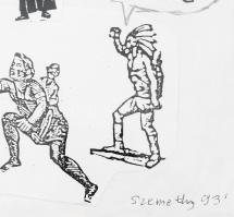 Szemethy Imre (1945-): (...) sűrűn depilált múzsa (...), 1993. Vegyes technika, kollázs, papír, jelz...