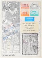 Zsuffa András (1932-2007): Post mail-art (Mail art mű). Vegyes technika, kollázs, papír, jelzett (nyomtatva). Kartonra kasírozva. 21x14,5 cm