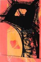 Hervé, Rodolf (1957-2000): Eiffel-torony. Szitanyomat, papír, jelzett, számozott (37/40), 32,5x22 cm. / Hervé, Rodolf (1957-2000): Eiffel-tower. Screenprint on paper, signed, numbered (37/40), 32,5x22 cm.