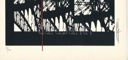 Hervé, Rodolf (1957-2000): Eiffel-torony. Szitanyomat, papír, jelzett, számozott (37/40), 36x24 cm. ...