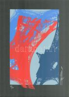 Hervé, Rodolf (1957-2000): Eiffel-torony. Szitanyomat, papír, jelzett, számozott (37/40), 34,5x21,5 cm. / Hervé, Rodolf (1957-2000): Eiffel-tower. Screenprint on paper, signed, numbered (37/40), 34,5x21,5 cm.