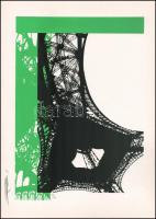 Hervé, Rodolf (1957-2000): Eiffel-torony. Szitanyomat, papír, jelzett, számozott (37/40), 35x24,5 cm. / Hervé, Rodolf (1957-2000): Eiffel-tower. Screenprint on paper, signed, numbered (37/40), 35x24,5 cm.