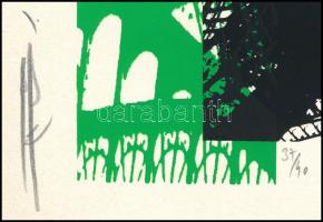 Hervé, Rodolf (1957-2000): Eiffel-torony. Szitanyomat, papír, jelzett, számozott (37/40), 35x24,5 cm...