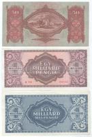 Vegyes, 7db-os magyar bankjegytétel T:F közte szép papír