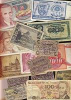 22db magyar és külföldi bankjegy, régi és új T:II/III,III,IV