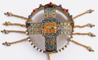 A Szentkorona kicsinyített mása ezüst (Ag), arany bevonattal. dobozában. tanúsítvánnyal 24g. 4 cm