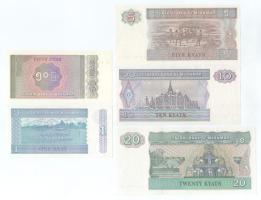 Mianmar 1984. 50p - 20K (5xklf) T:UNC
Myanmar 1984. 50 Pyas - 20 Kyat (5xdiff) C:UNC