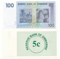 Zimbabwe 2007. 5c + 2007. 100$ T:UNC
Zimbabwe 2007. 5 Cents + 2007. 100 Dollars C:UNC