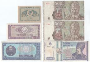 Románia 1945. 100L + 1966. 10L + 100L + 1991. 500L + 1992. 5000L T:F Romania 1945. 100 Lei + 1966. 10 Lei + 100 Lei + 1991. 500 Lei + 1992. 5000 Lei C:F