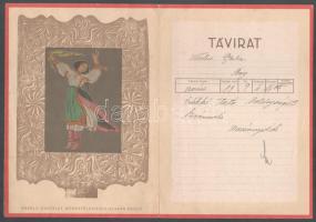 cca 1940 3 db dísztávirat klf művészet grafikáival