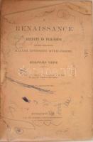 Myskovszky Viktor: A renaissance kezdete és fejlődése. Különös tekintettel hazánk építészeti műemlékeire. 18 fametszettel. Bp., 1881, MTA, 54 p. Kiadói papírkötés, sérült, firkált címlappal, sérült, foltos borítóval, az elülső borító hiányzik.