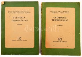 Gyümölcstermeléstan 1-2. köt. Szerk.: Pálfai Pál.Bp., 1953., Mezőgazdasági, 311+1 p.; 306+6 p. 2. kiadás. Kiadói papírkötések, kissé kopott borítókkal, kissé sérült gerincekkel. Megjelent 1000 példányban.