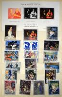 Ország- és motívum gyűjtemények nagyon sok postatisztával, vegyes anyagok, néhány levél stb. 5 db A/...