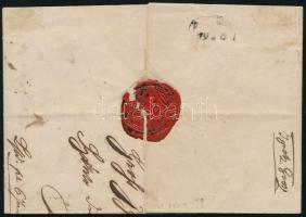 1847 Unpaid cover with content, red "Tállya" - Pesth 1847 Portós levél teljes tartalommal ...