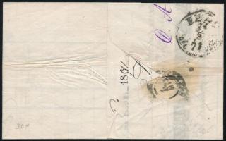 1871 5kr on cover containing a bill, "POPRÁD" - Pest 1871 5kr számlát tartalmazó okmánybél...