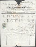 1871 5kr on cover containing a bill, "POPRÁD" - Pest 1871 5kr számlát tartalmazó okmánybél...