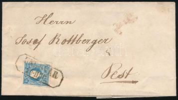 ~1858 Centrált 15kr levélen "UNGHVÁR" - Pest