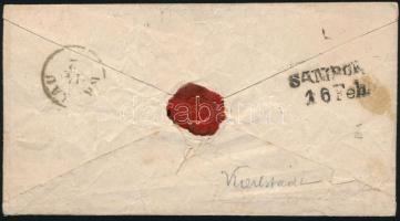 ~1855 9kr MP III on cover "(KAR)LSTADT" - "SAMBOR" - Gleboka ~1855 9kr MP III. l...