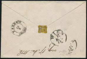 1856 9kr MP III with small plate flaw on cover "BARTFELD" - Wien 1856 9kr MP III kis lemez...