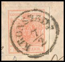 1855 3kr MP III with small plate variety on cover "KRONSTADT" - Kraszna 1855 3kr MP III ki...