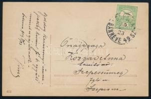 1909 Képeslap DOBSINA - BÁNRÉVE vasúti bélyegzéssel Szepessümegre