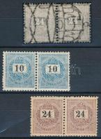 1898 10kr (enyhe hajtás) és 24kr párok (20.400+)