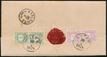 1878 3 x 2kr + 3 x 3kr (2-2 bélyeg bontásnál eltépve) ajánlott levélen "SUSEK" (Gudlin 150...