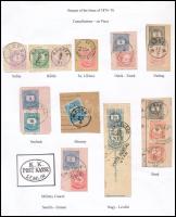 1874 Szép bélyegzések Színes számú krajcáros bélyegeken, 10 kivágáson