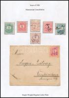 1881 Kézírásos érvénytelenítés 6 bélyegen + 1 levélen