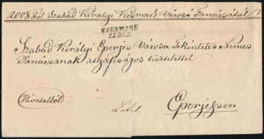1846 Ex offo "KAESMARK" - Eperjes