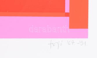 Fajó János (1937-2018): Fehér metszés, 1967-1991. Szitanyomat, papír, jelzett, számozott (XXIII/XL),...