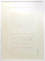 Mark (Márkus), Anna (1928-): Csak tiszta forrásból. Szitanyomat, litográfia, papír, jelzett, számozott (59/100). Az 1978-ben megjelent Hommage a Bartók mappából. Üvegezett fakeretben. 48×26 cm / Mark (Márkus), Anna (1928-): Only form the purest spring. Serigraphy and litograph on paper, signed and numbered (59/100). From the album Hommage a Bartók, published in 1978. Framed. 48×26 cm