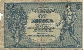 1915. 10K "Magyarország" körbélyegzővel + 1919. 5K + 1920. 10K T:III/IV,IV