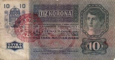 1915. 10K "Magyarország" körbélyegzővel + 1919. 5K + 1920. 10K T:III/IV,IV