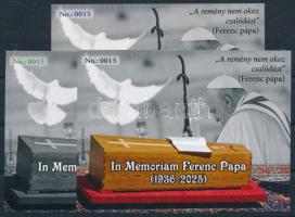 2025 In Memoriam Ferenc Pápa 3 db-os emlékív garnitúra azonos 0015 sorszámmal